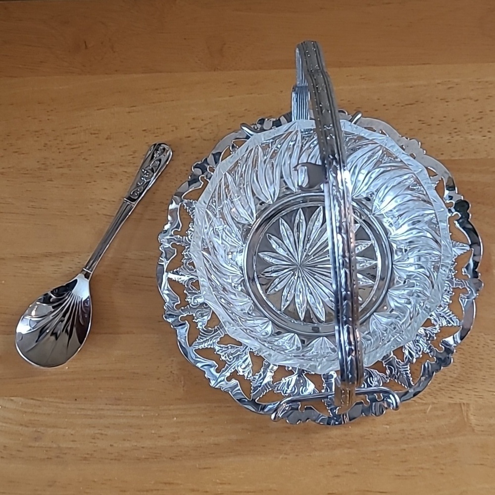 VINTAGE Condiment Caddy With Handled Stand Tray, Bowl And Spoon - Picture 7 of 16
